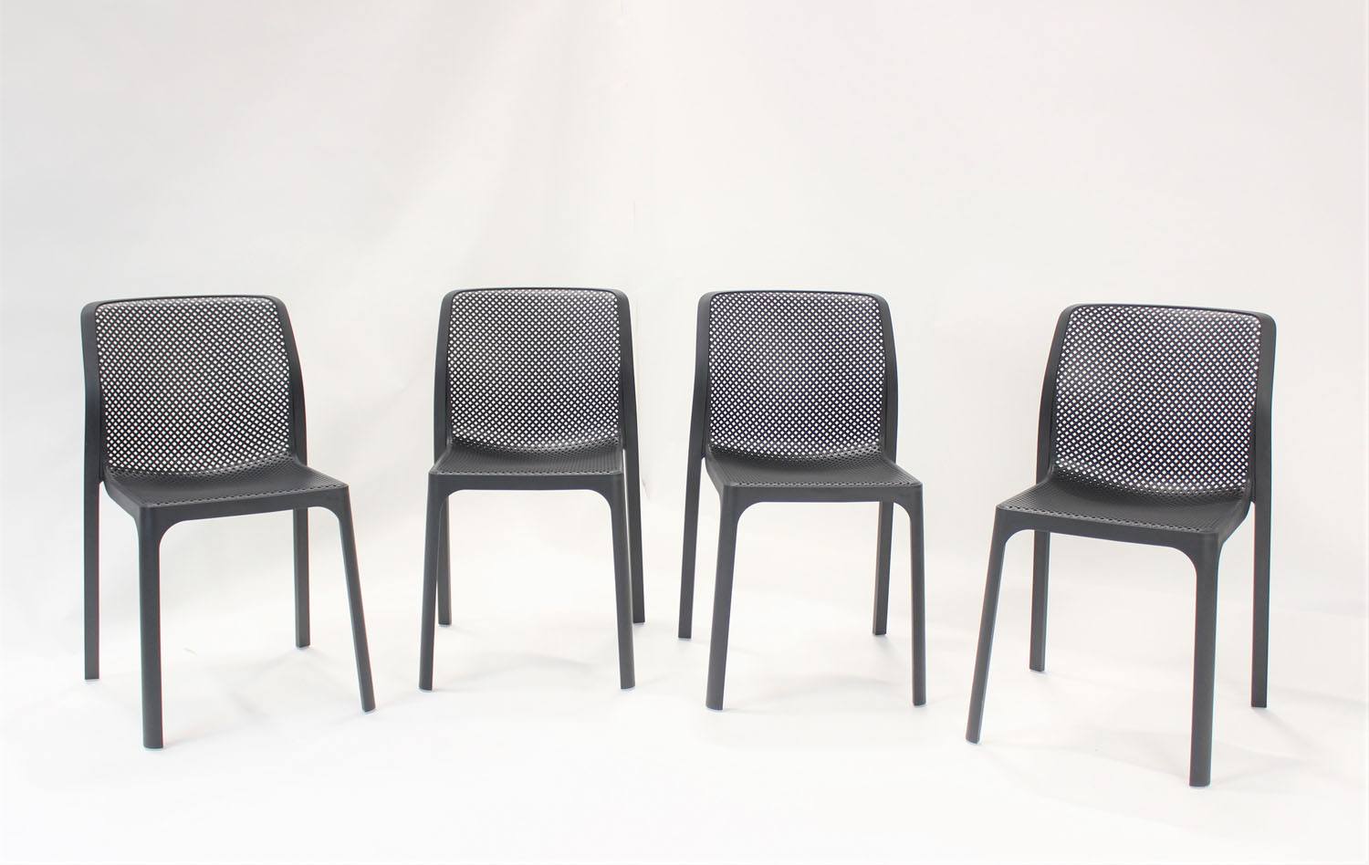 Nardi Bit Outdoor Dining Chair - Black (Set of 4)