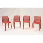 Nardi Bit Outdoor Dining Chair - Red (Set of 4)