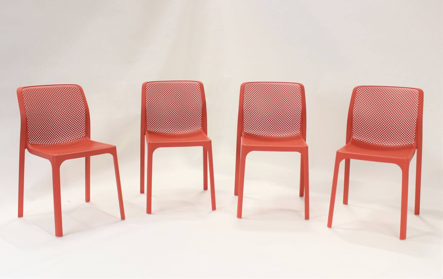 Nardi Bit Outdoor Dining Chair - Red (Set of 4)