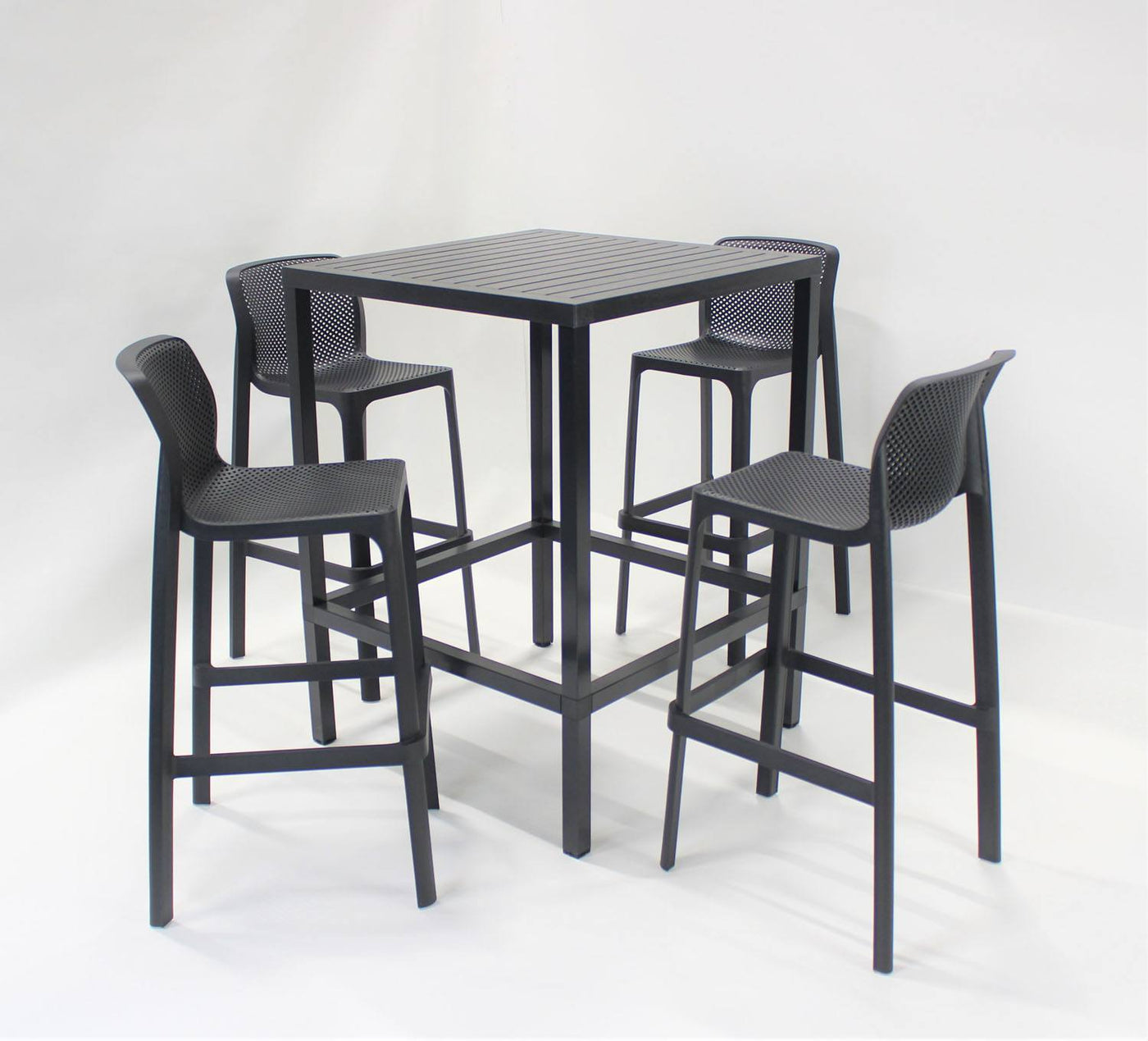 Nardi Net Outdoor Barstool - Black (Set of 4)