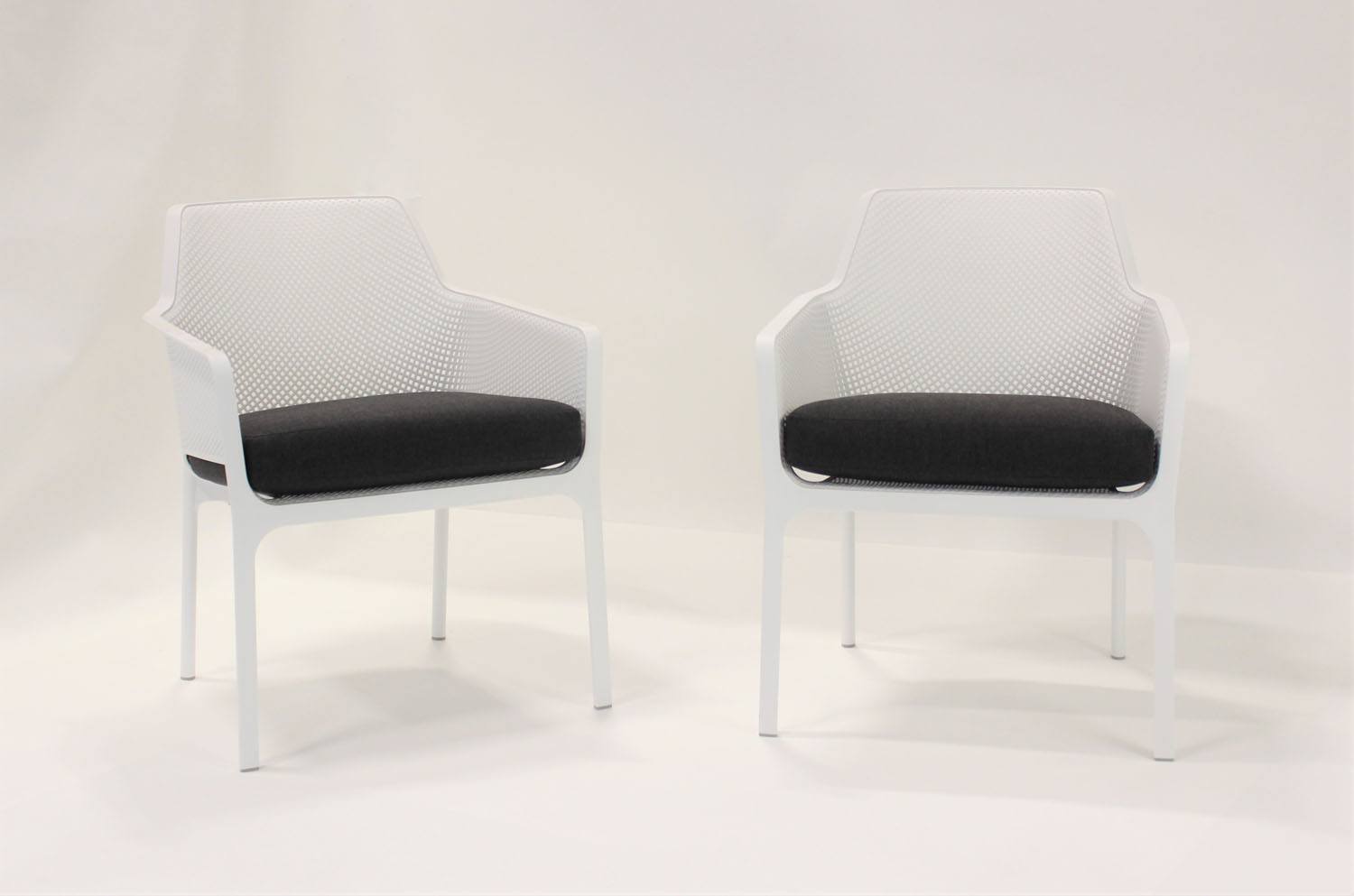 Nardi Net Relax Outdoor Dining Arm Chair - White (Set of 2)