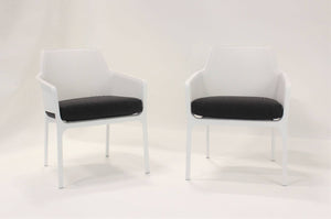 Nardi Net Relax Outdoor Dining Arm Chair - White (Set of 2)