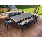 Nardi Rio 83"-110" Outdoor Extension Dining Table - Black