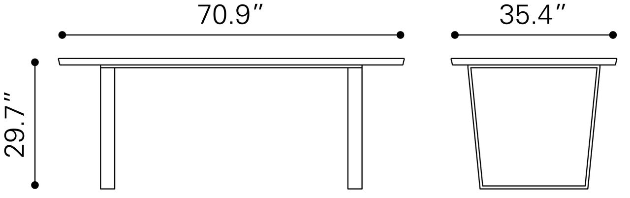Nezahual 71" Dining Table - Stone/Gold