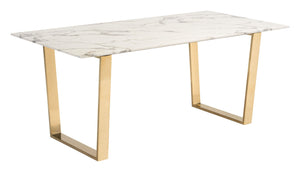 Nezahual 71" Dining Table - Stone/Gold