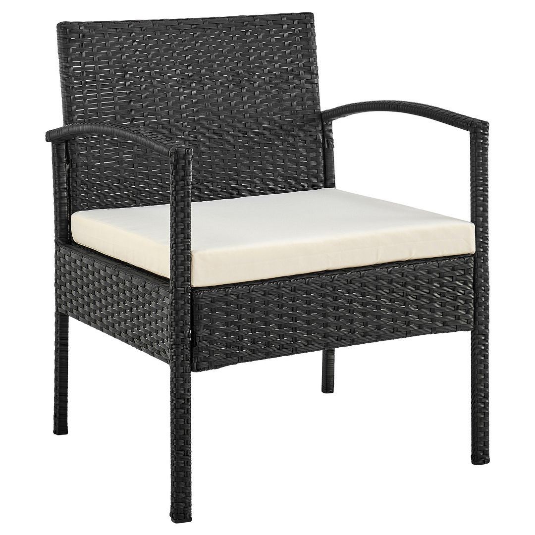 Austwell 3-Piece Outdoor Conversation Set - Black/Cream
