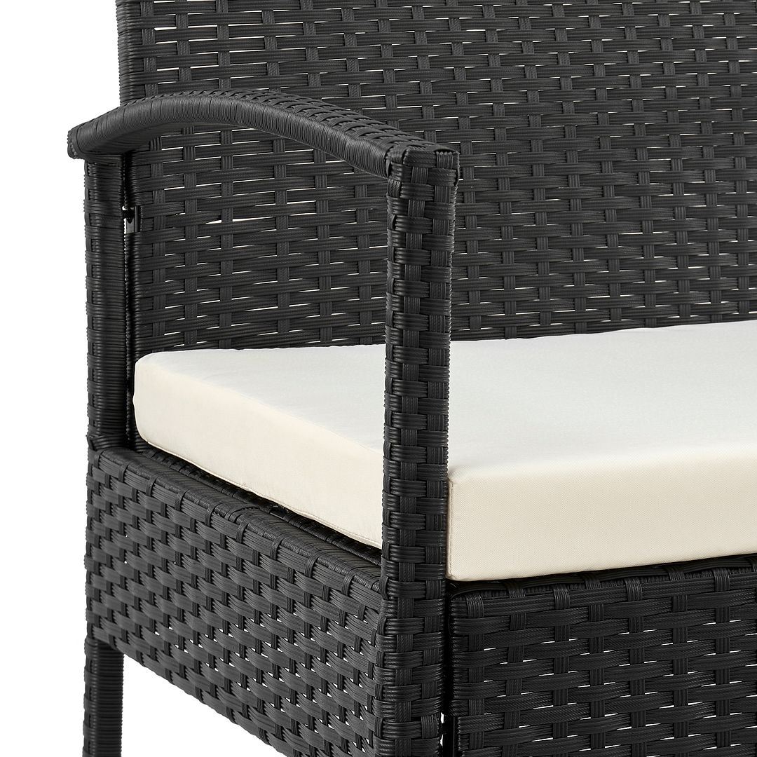 Austwell 3-Piece Outdoor Conversation Set - Black/Cream