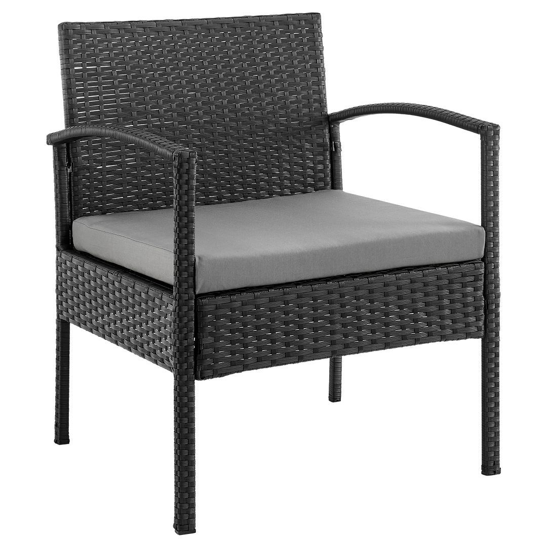 Austwell 3-Piece Outdoor Conversation Set - Black/Grey
