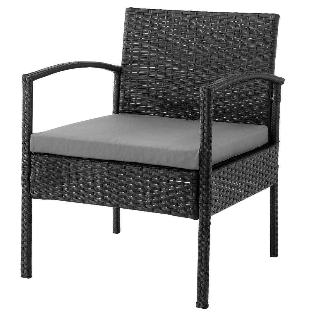 Austwell 3-Piece Outdoor Conversation Set - Black/Grey