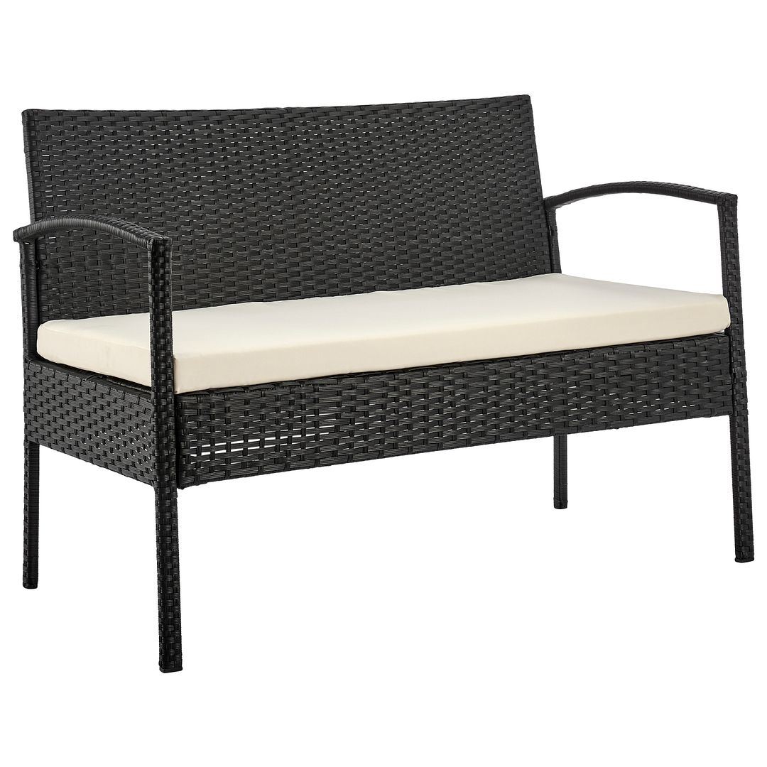 Austwell 4-Piece Outdoor Conversation Set - Black/Cream