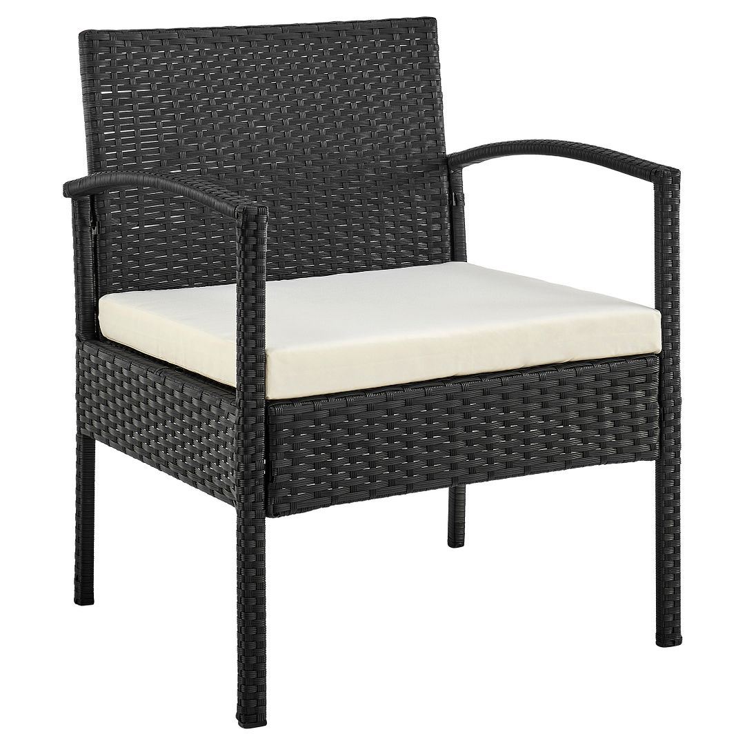 Austwell 4-Piece Outdoor Conversation Set - Black/Cream