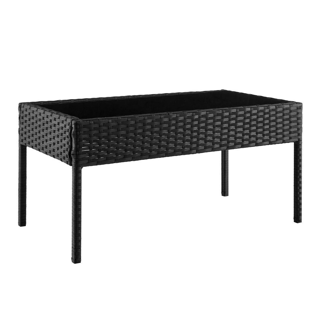 Austwell 4-Piece Outdoor Conversation Set - Black/Cream