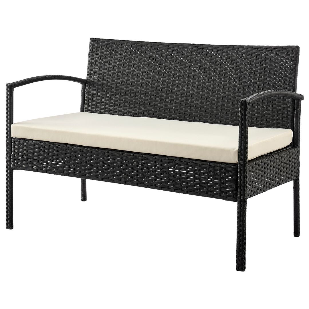 Austwell 4-Piece Outdoor Conversation Set - Black/Cream