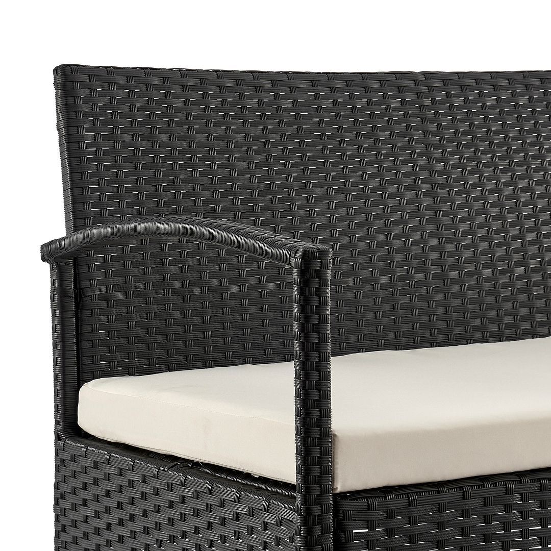 Austwell 4-Piece Outdoor Conversation Set - Black/Cream