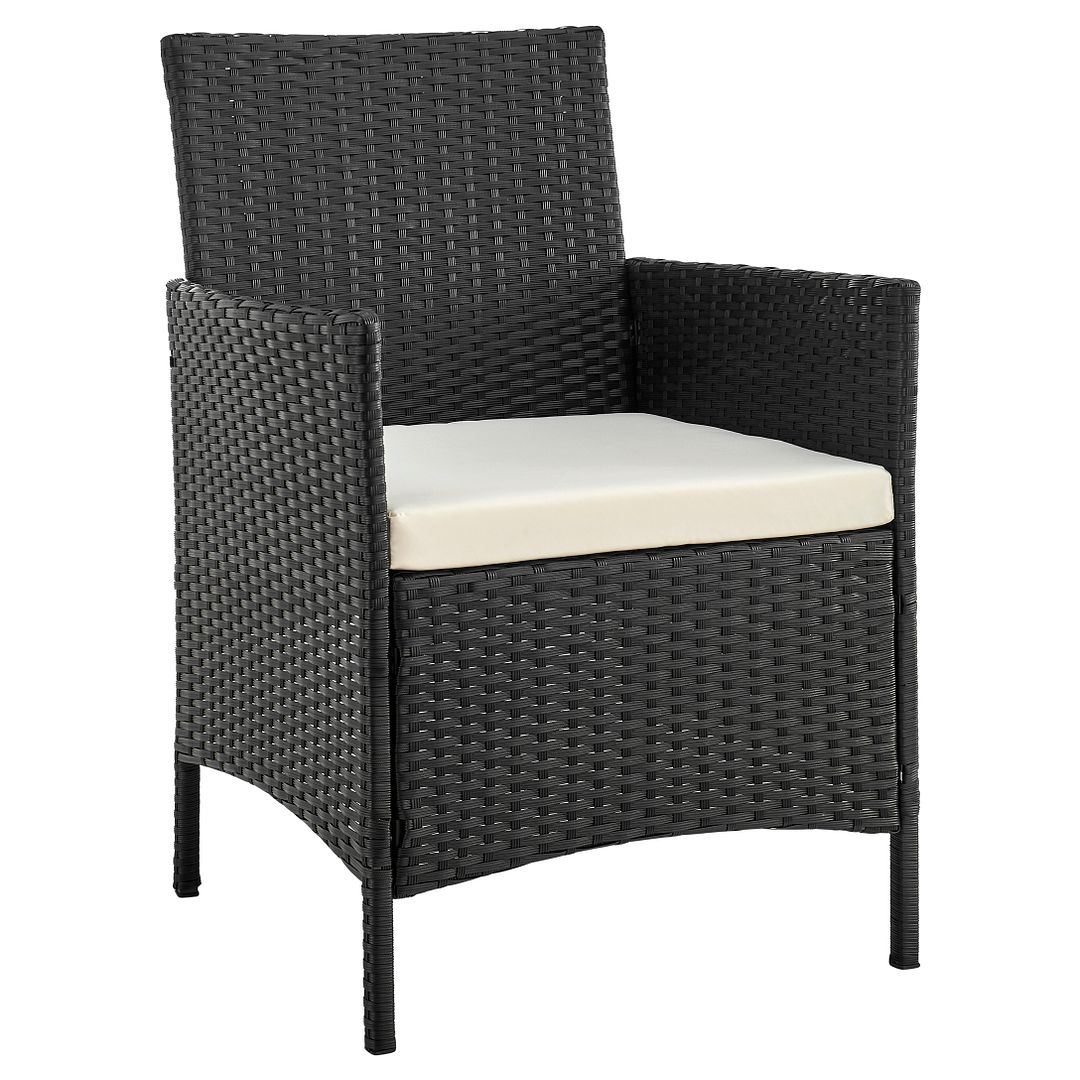 Lavaca 4-Piece Outdoor Conversation Set - Black/Cream