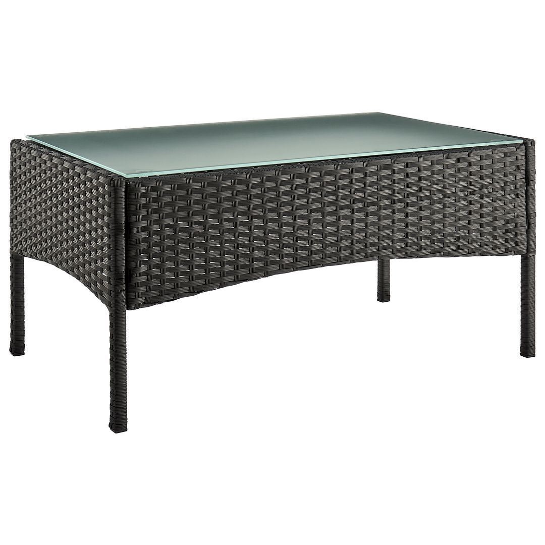 Lavaca 4-Piece Outdoor Conversation Set - Black/Cream