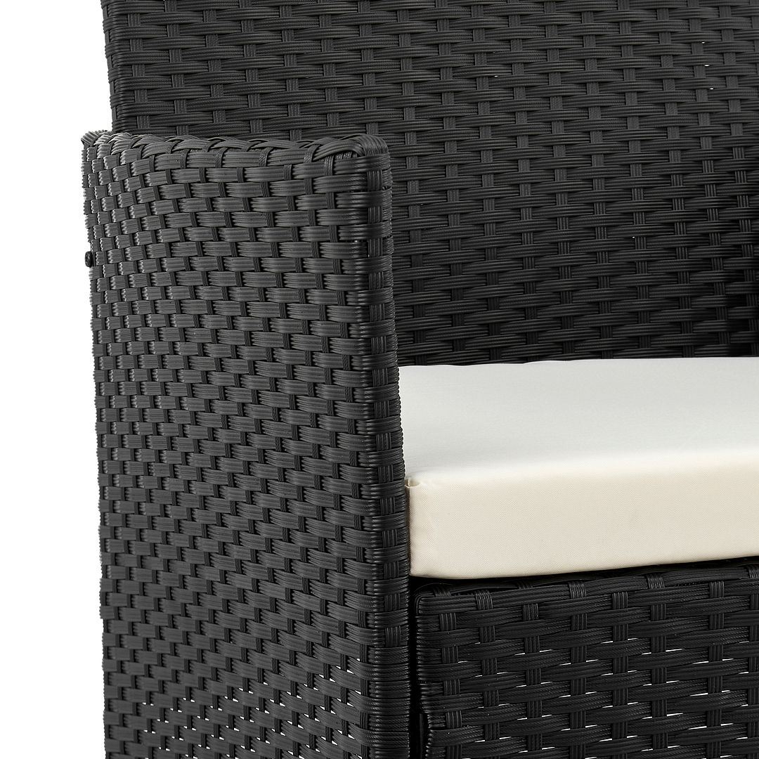 Lavaca 4-Piece Outdoor Conversation Set - Black/Cream