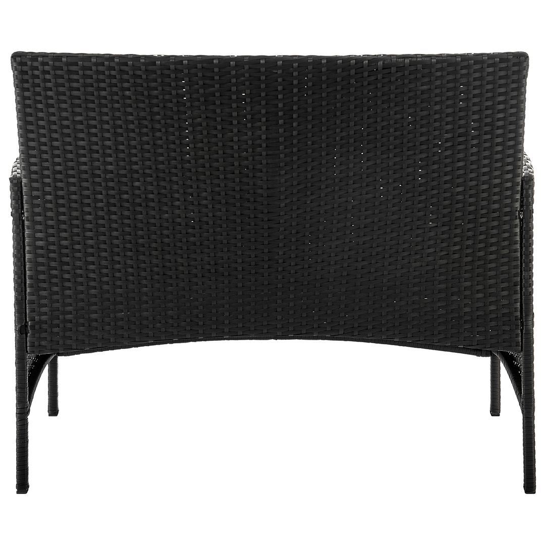 Lavaca 4-Piece Outdoor Conversation Set - Black/Cream