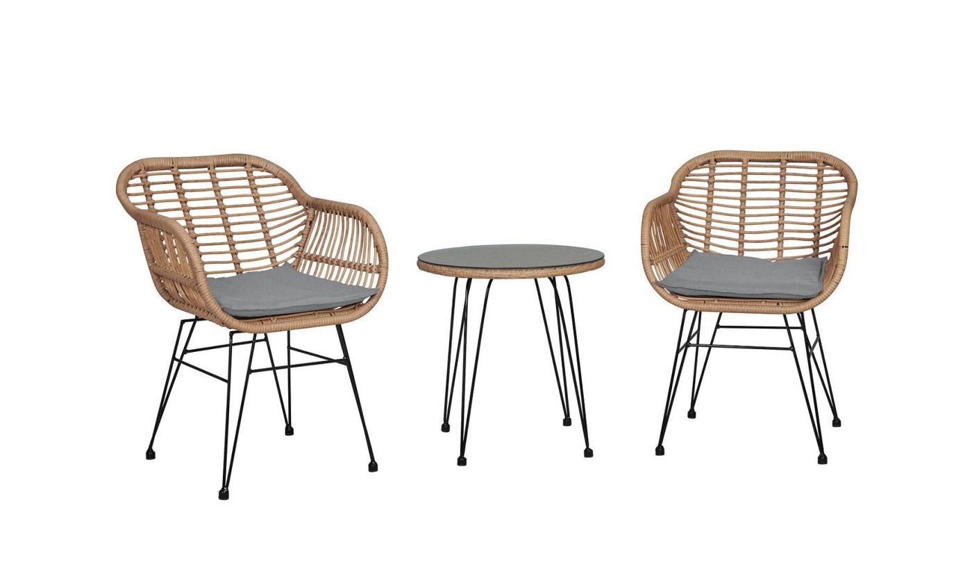 Copano 3-Piece Outdoor Conversation Set - Tan/Grey