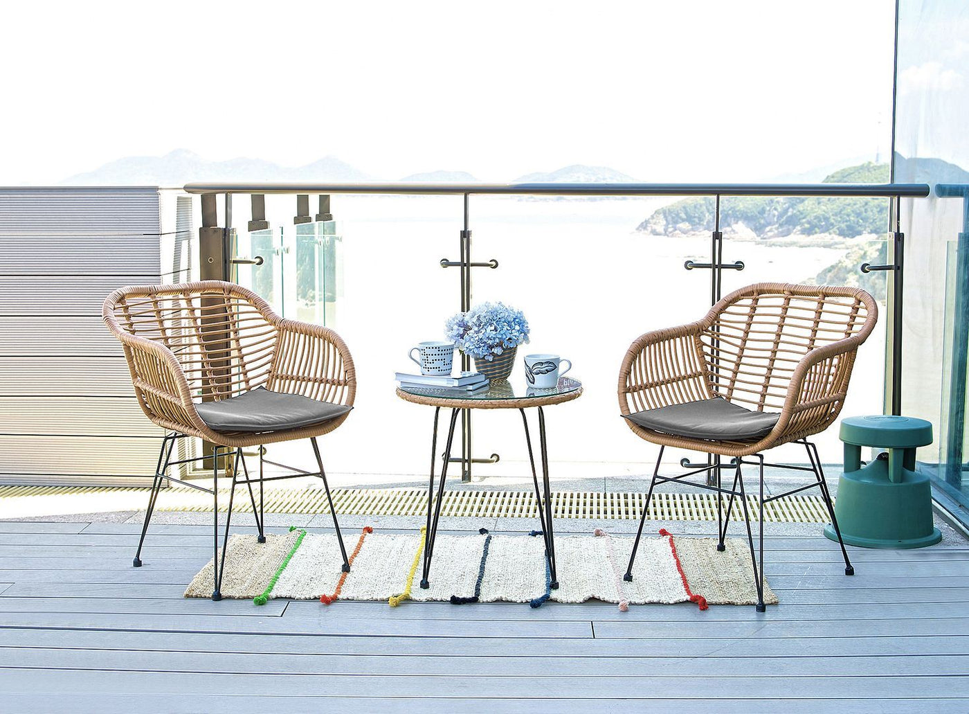 Copano 3-Piece Outdoor Conversation Set - Tan/Grey