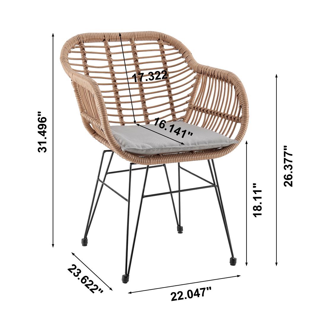 Copano 3-Piece Outdoor Conversation Set - Tan/Grey