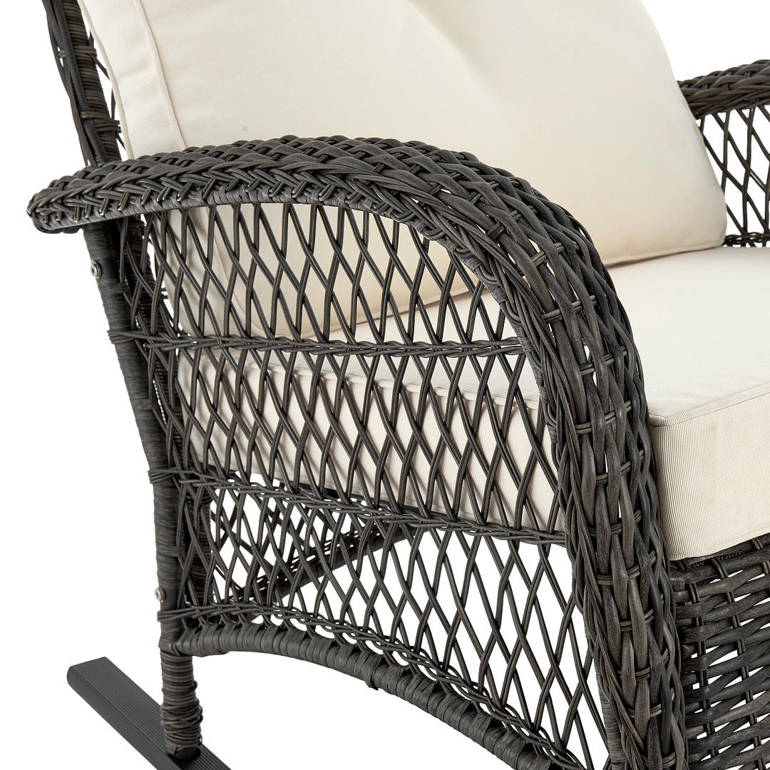 Cypremort Outdoor Rocking Chair - Mixed Grey Weave/Cream
