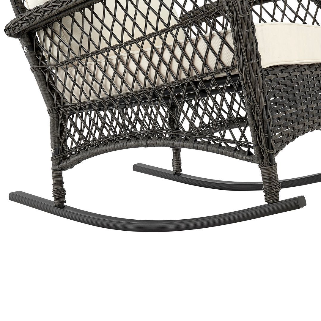 Cypremort Outdoor Rocking Chair - Mixed Grey Weave/Cream