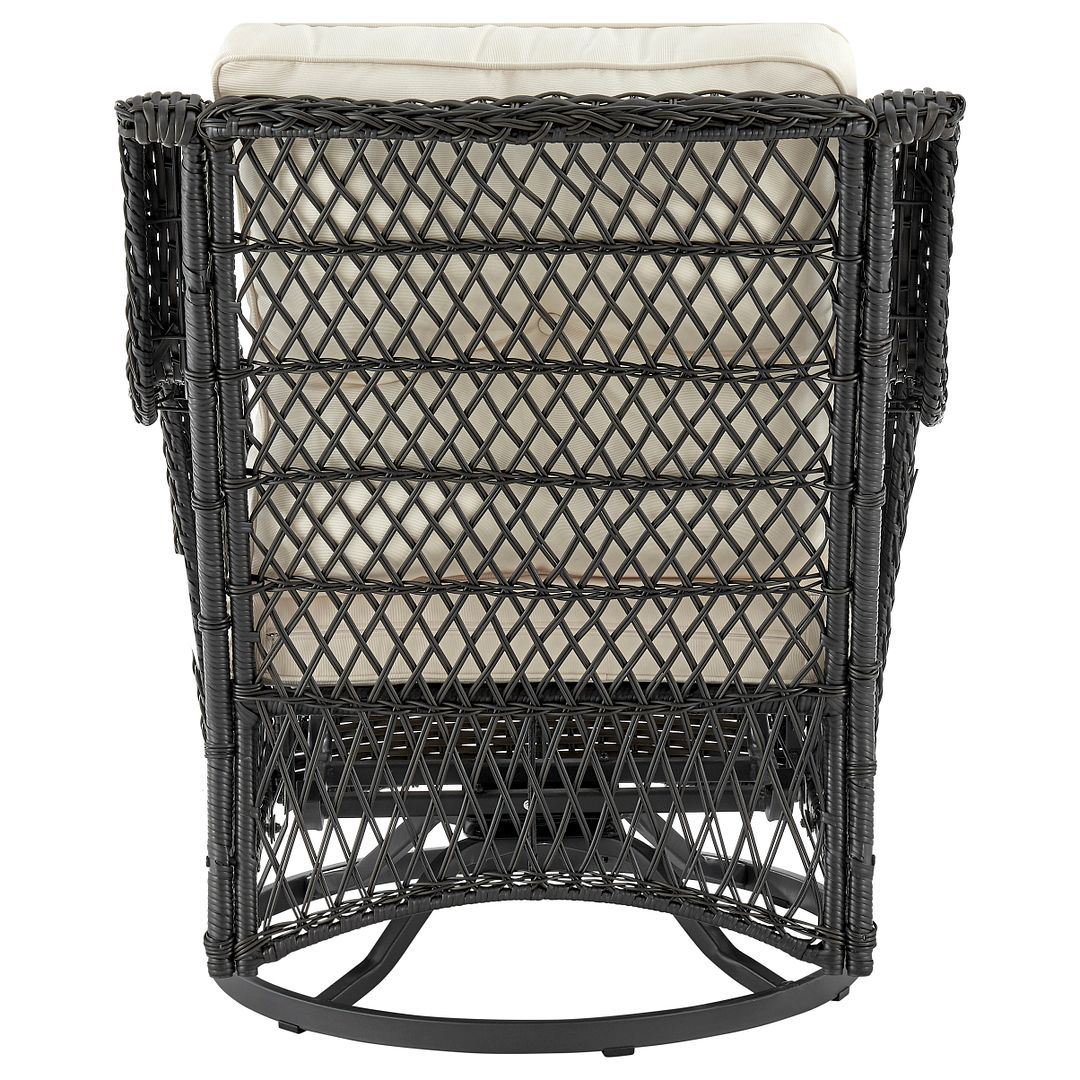 Cypremort Swivel 3-Piece Outdoor Conversation Set - Mixed Grey Weave/Cream
