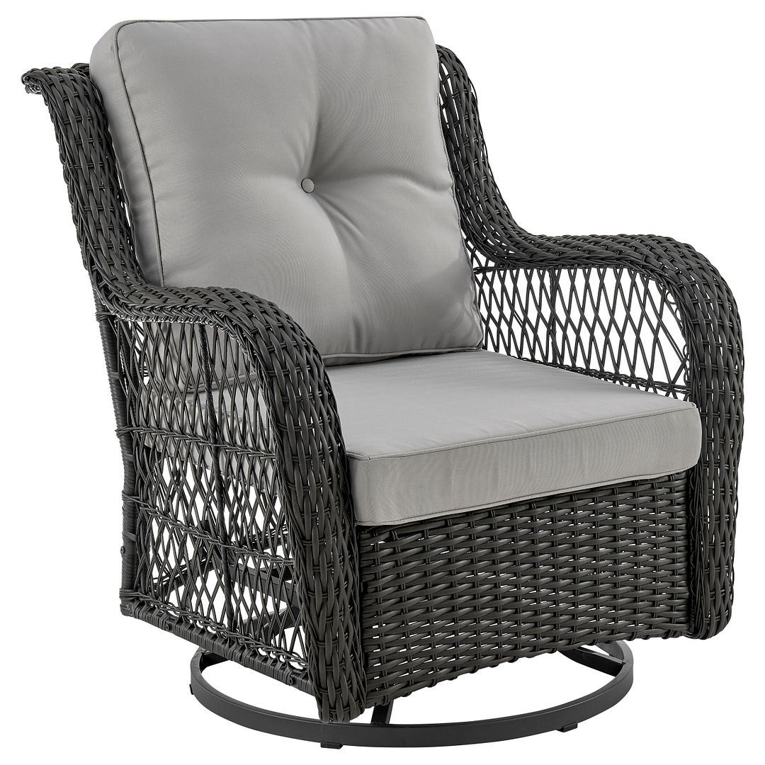 Cypremort Swivel 3-Piece Outdoor Conversation Set - Mixed Grey