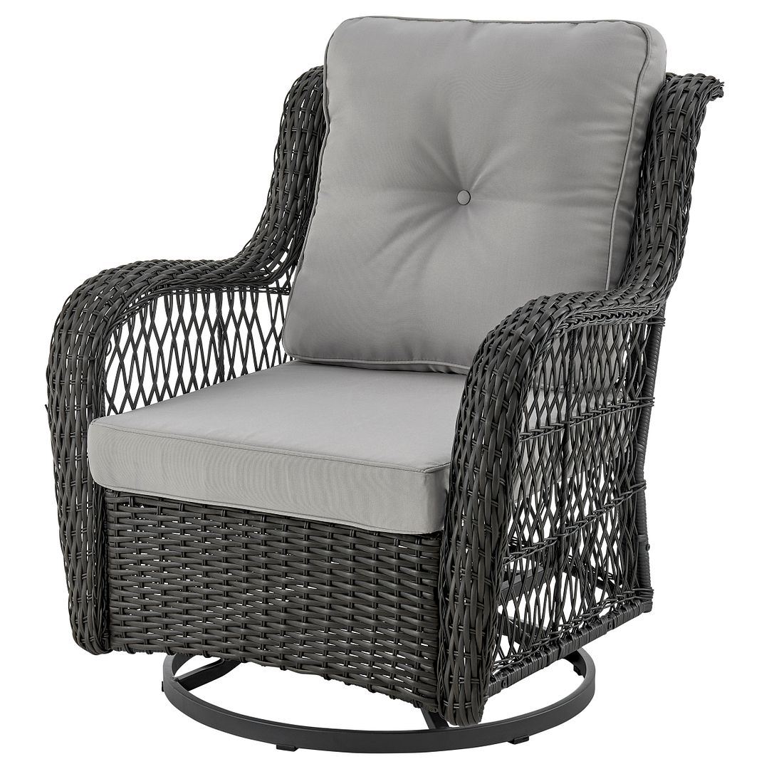 Cypremort Swivel 3-Piece Outdoor Conversation Set - Mixed Grey