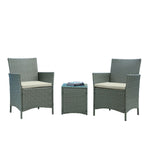 Lavaca 3-Piece Outdoor Conversation Set - Grey/Cream
