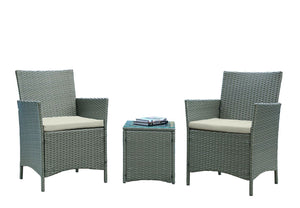 Lavaca 3-Piece Outdoor Conversation Set - Grey/Cream