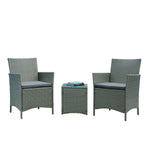 Lavaca 3-Piece Outdoor Conversation Set - Grey