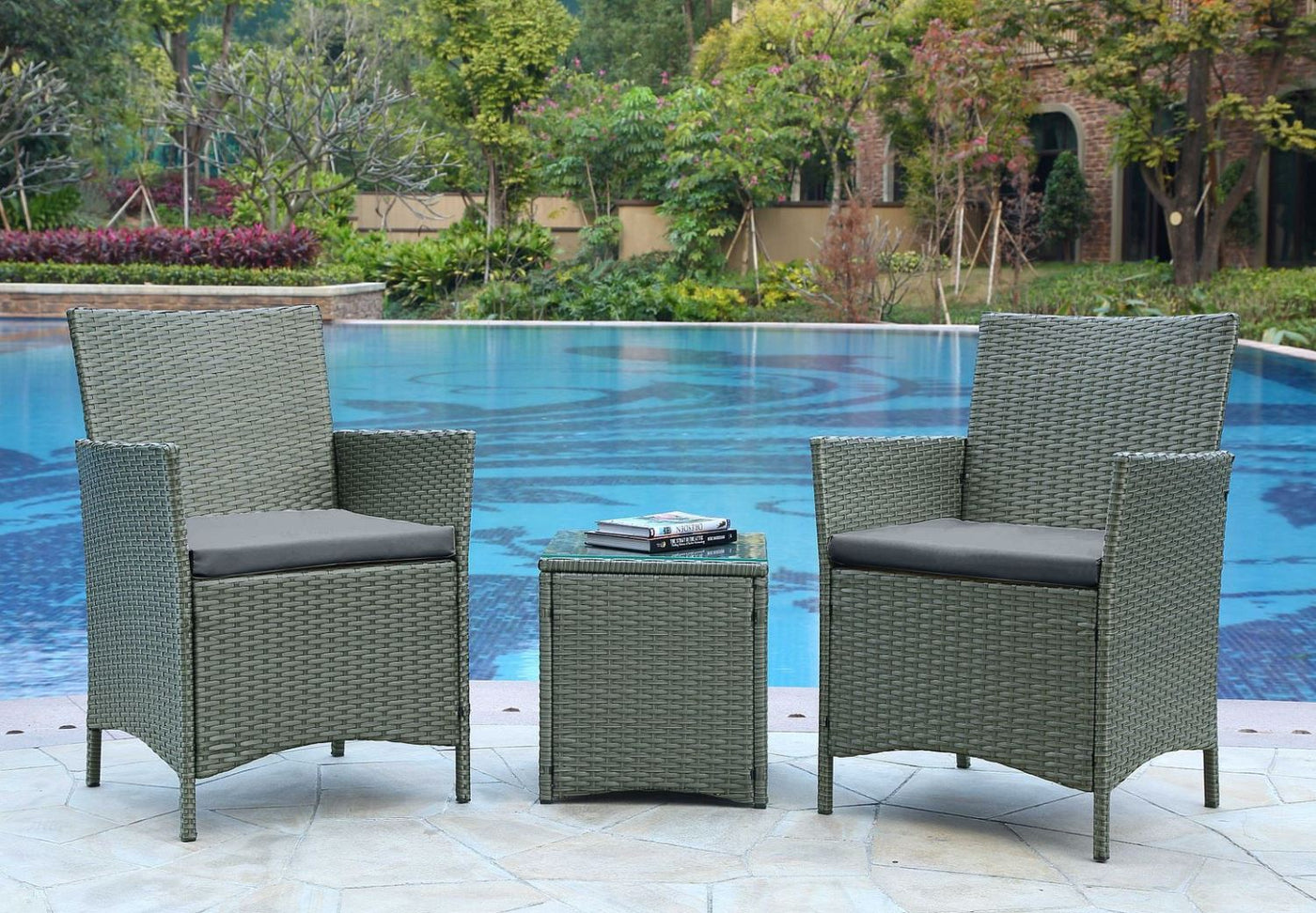 Lavaca 3-Piece Outdoor Conversation Set - Grey