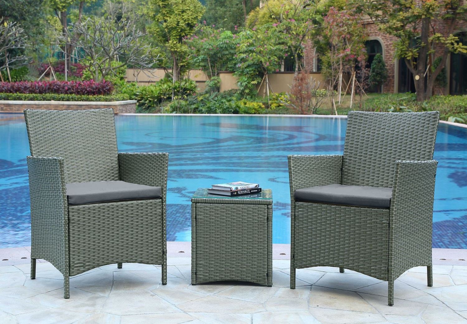 Lavaca 3-Piece Outdoor Conversation Set - Grey