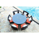 Andaman 7 Piece Outdoor Dining Set - Orange/Black