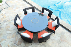 Andaman 7 Piece Outdoor Dining Set - Orange/Black