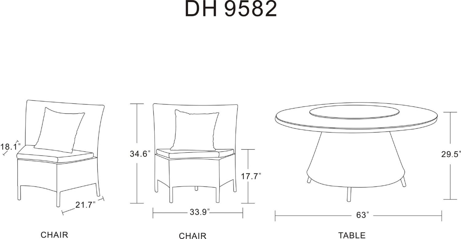 Andaman 7 Piece Outdoor Dining Set - Green / Black