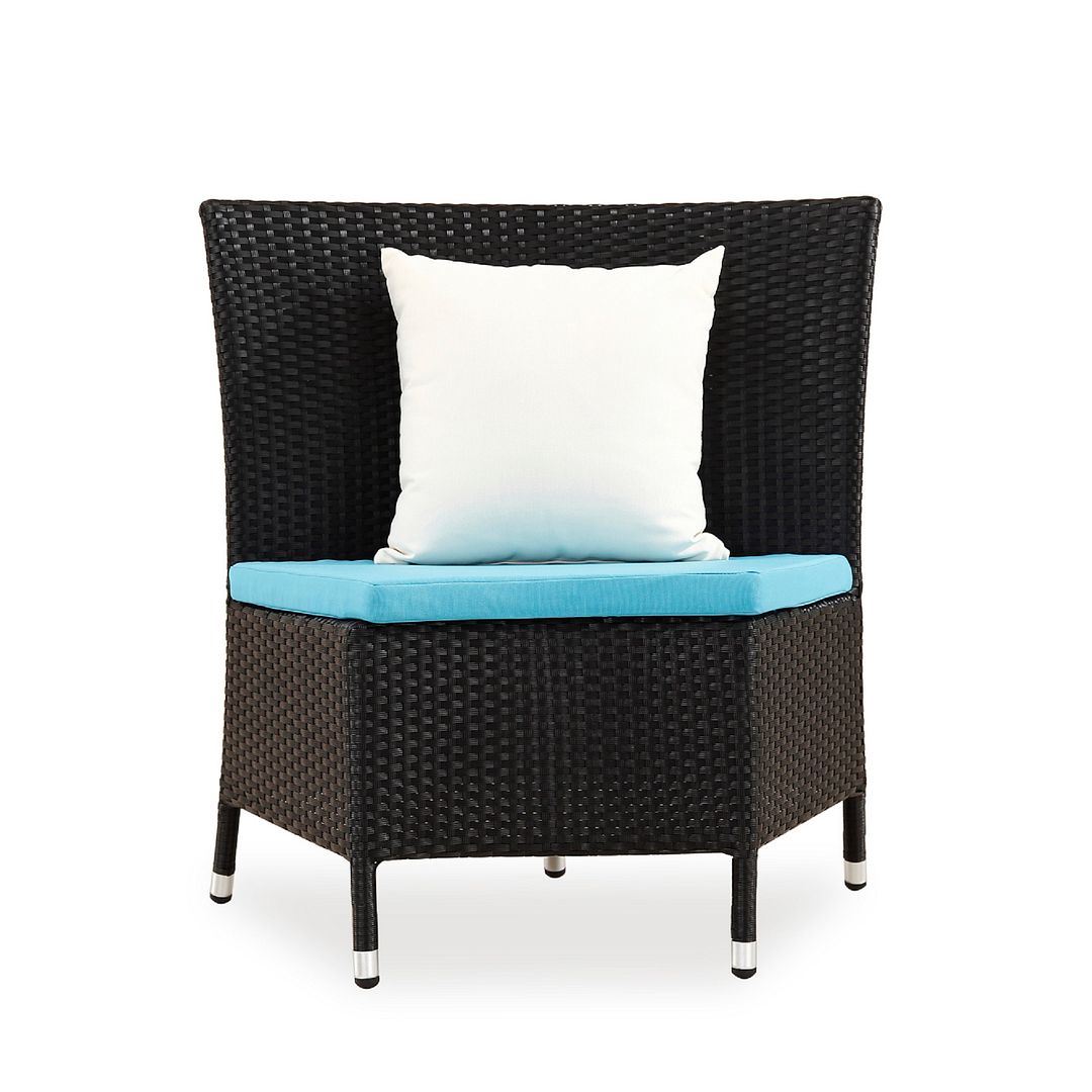 Andaman 7 Piece Outdoor Dining Set - Sky Blue/Black