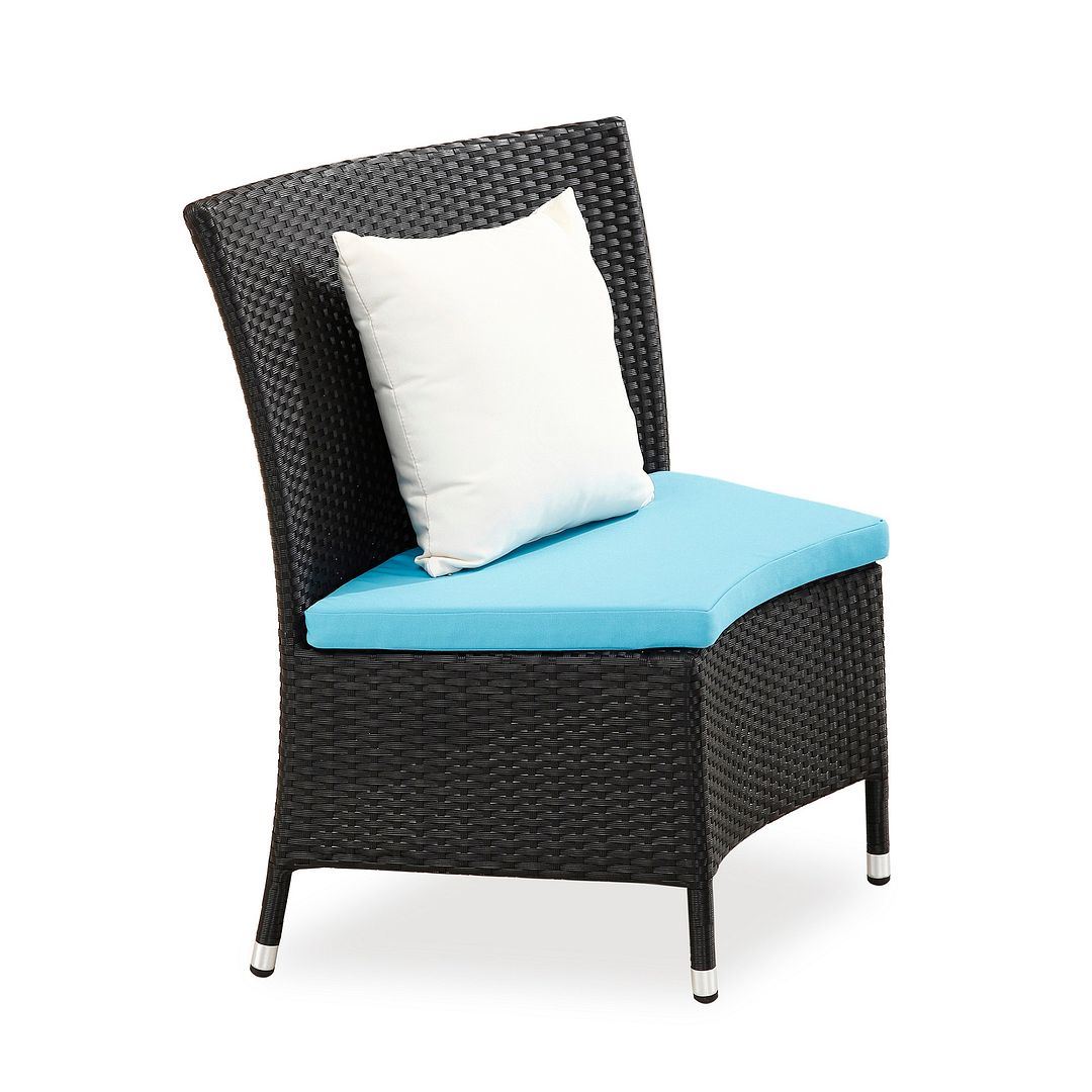 Andaman 7 Piece Outdoor Dining Set - Sky Blue/Black