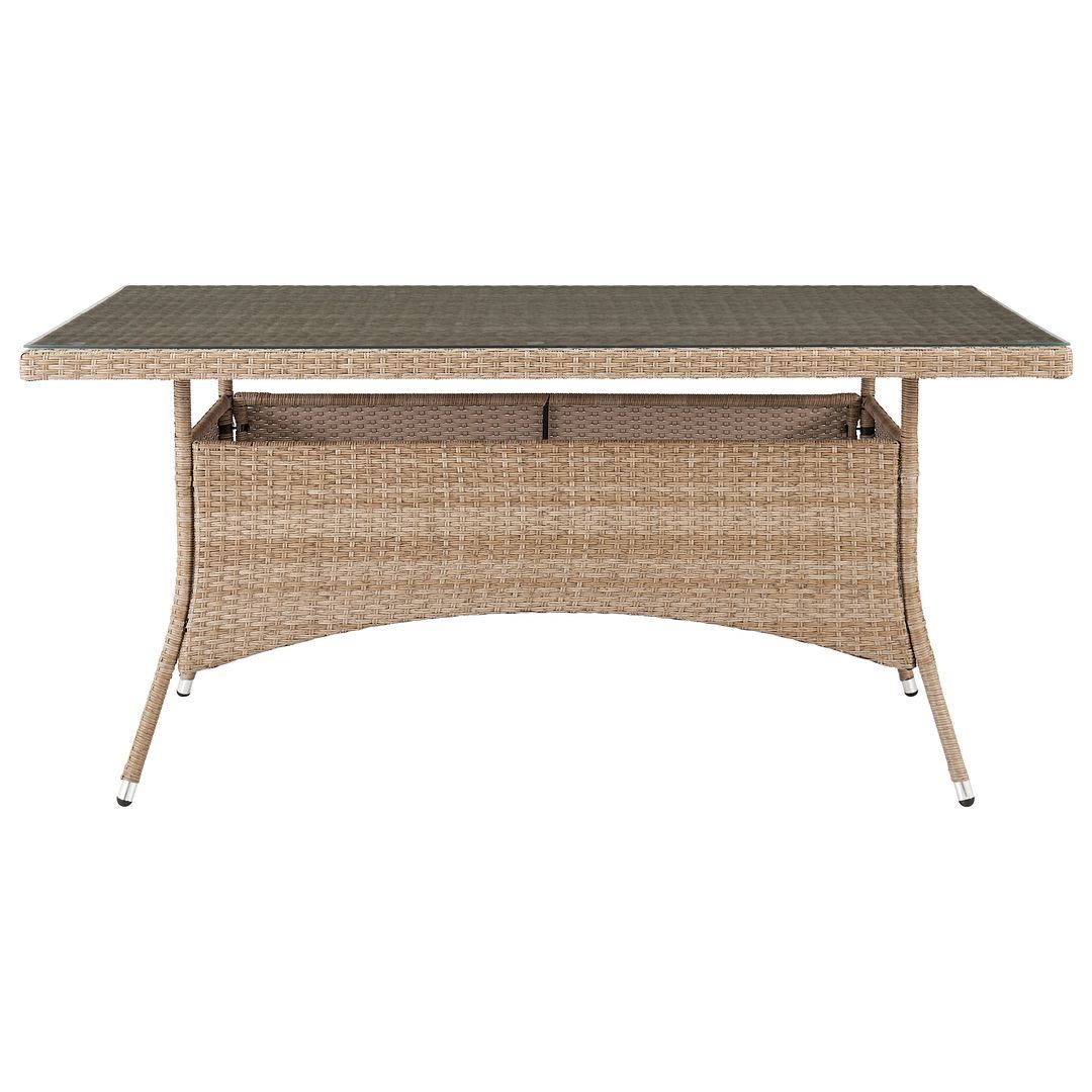 Nueces 7-Piece Stackable Outdoor Dining Package - Nature Tan Weave