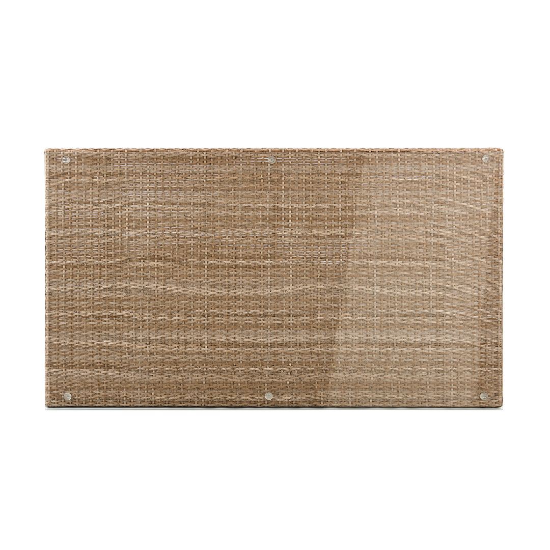 Nueces 7-Piece Stackable Outdoor Dining Package - Nature Tan Weave