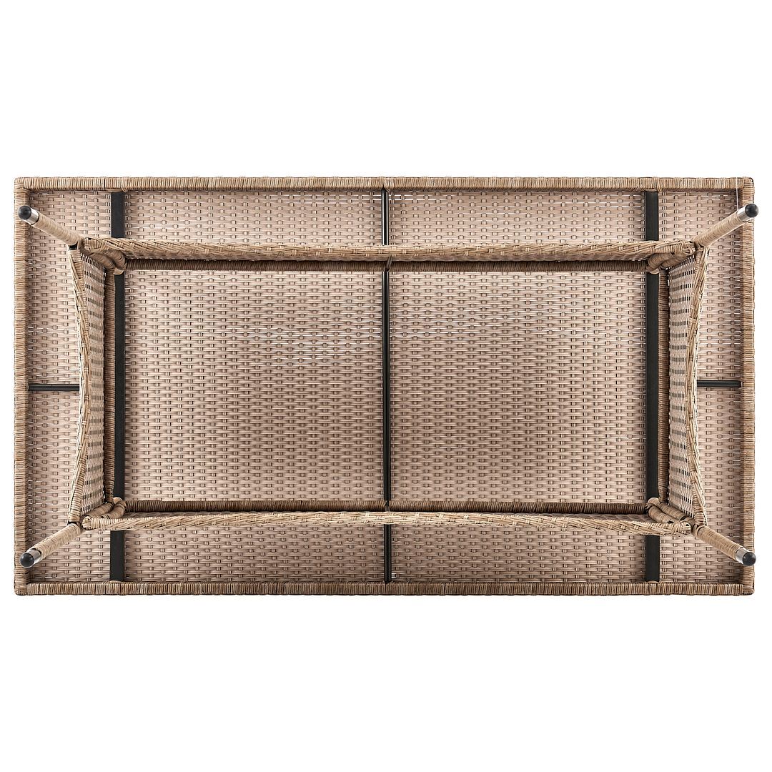 Nueces 7-Piece Stackable Outdoor Dining Package - Nature Tan Weave