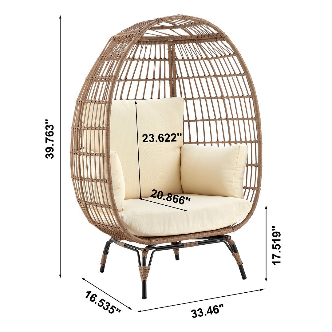 Baffin Indoor/Outdoor Egg Chair - Tan/Cream