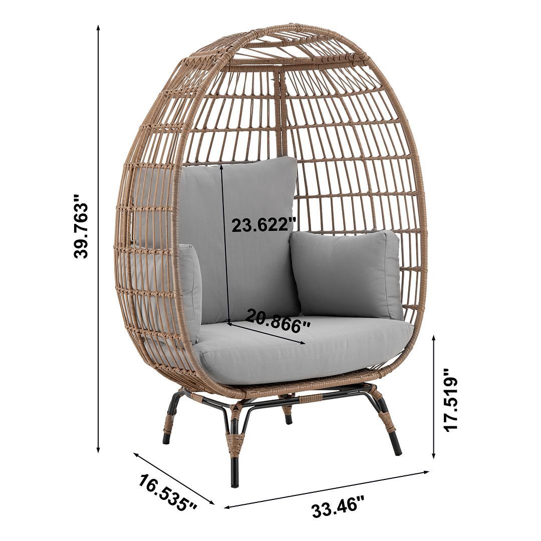 Baffin Indoor/Outdoor Egg Chair - Tan/Grey