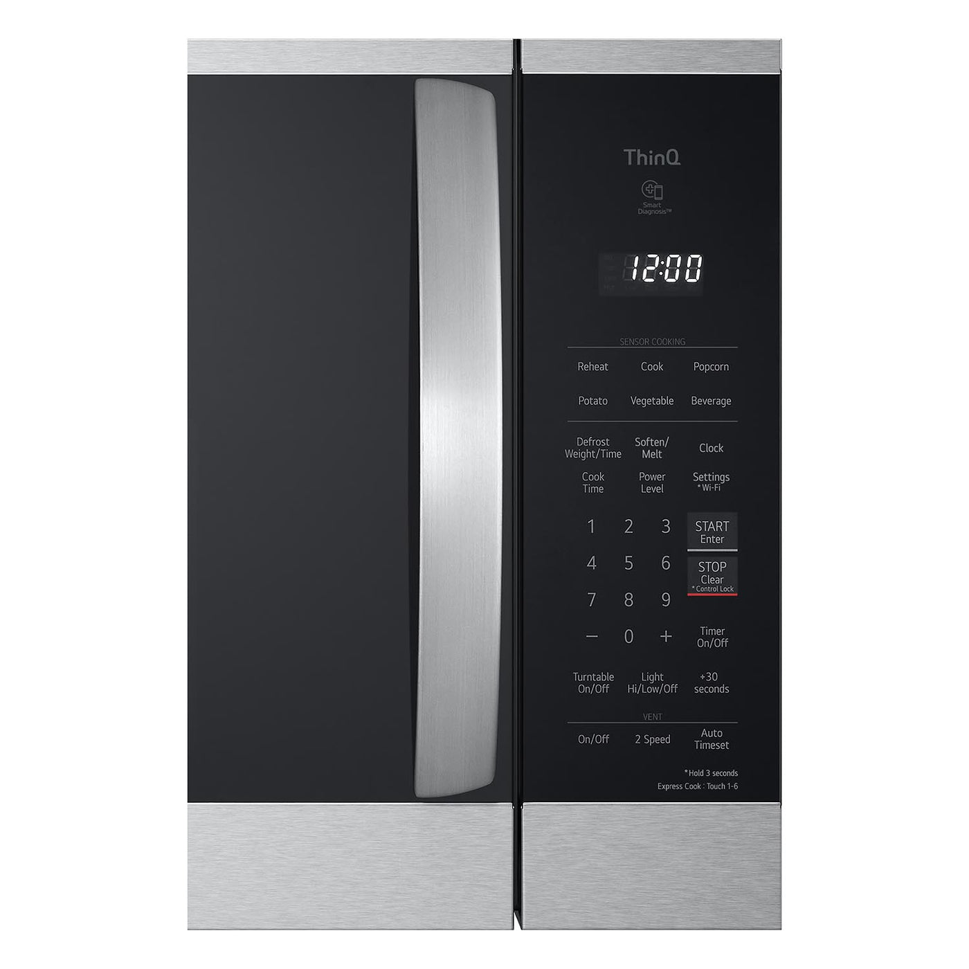 LG Smudge-Proof Stainless Steel Smart Wi-Fi Enabled Over-the-Range Microwave with ExtendaVent® 2.0 & EasyClean® (2.1 cu. ft.) - MVEL2125F