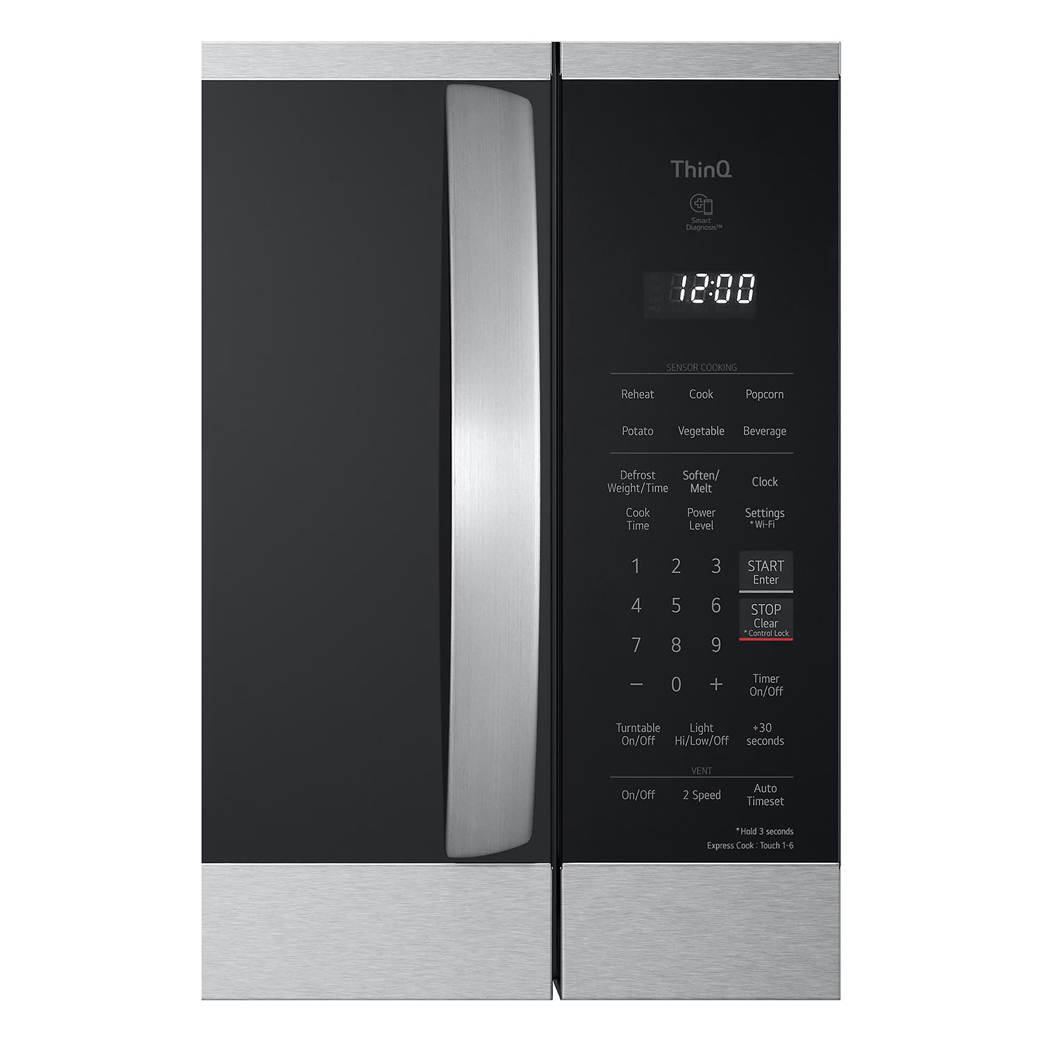 LG Smudge-Proof Stainless Steel Smart Wi-Fi Enabled Over-the-Range Microwave with ExtendaVent® 2.0 & EasyClean® (2.1 cu. ft.) - MVEL2125F