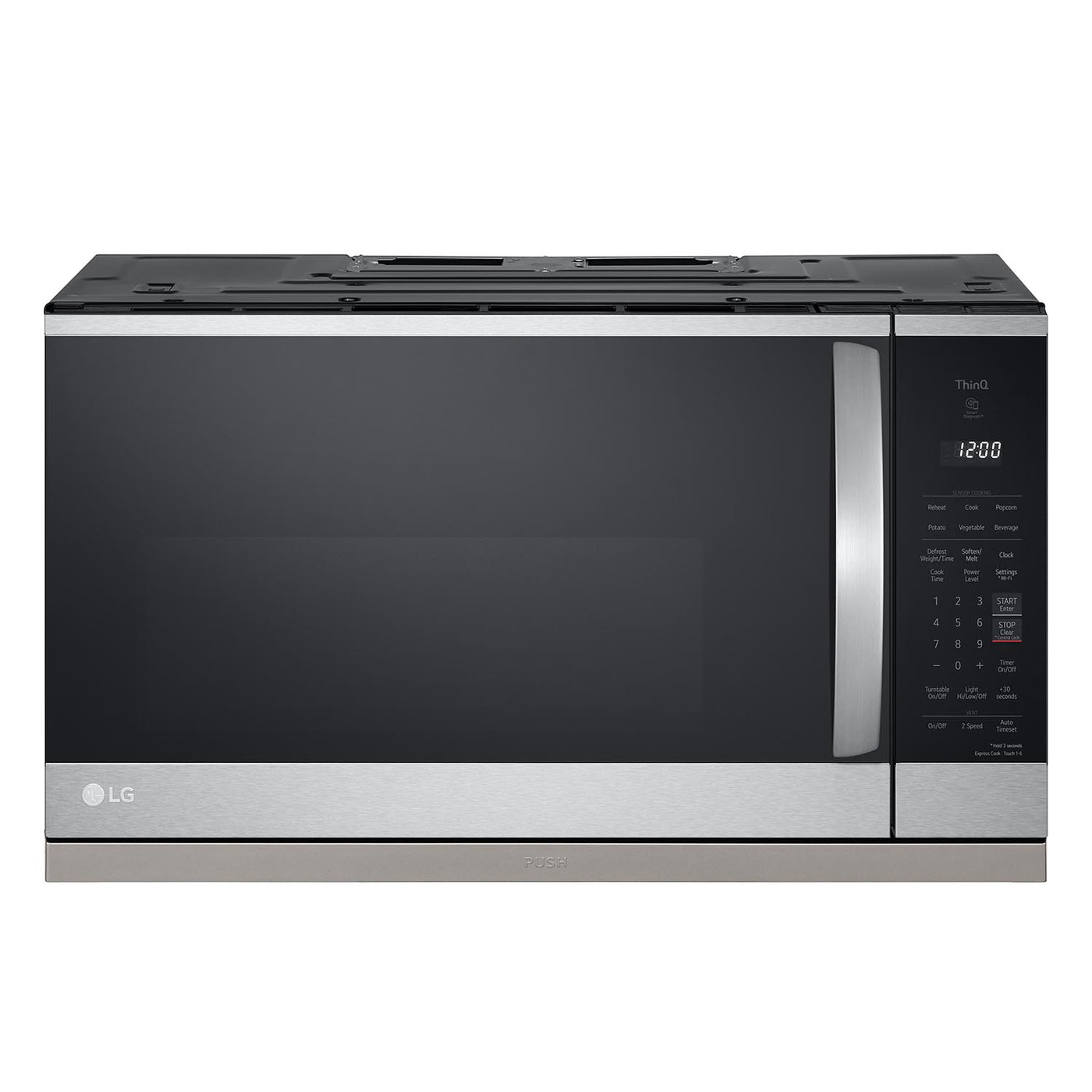 LG Smudge-Proof Stainless Steel Smart Wi-Fi Enabled Over-the-Range Microwave with ExtendaVent® 2.0 & EasyClean® (2.1 cu. ft.) - MVEL2125F