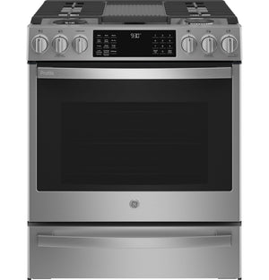 GE Profile Fingerprint Resistant Stainless Steel Smart Slide-In Dual Fuel Range with Air Fry (5.7 Cu.Ft.) - PC2S930YPFS