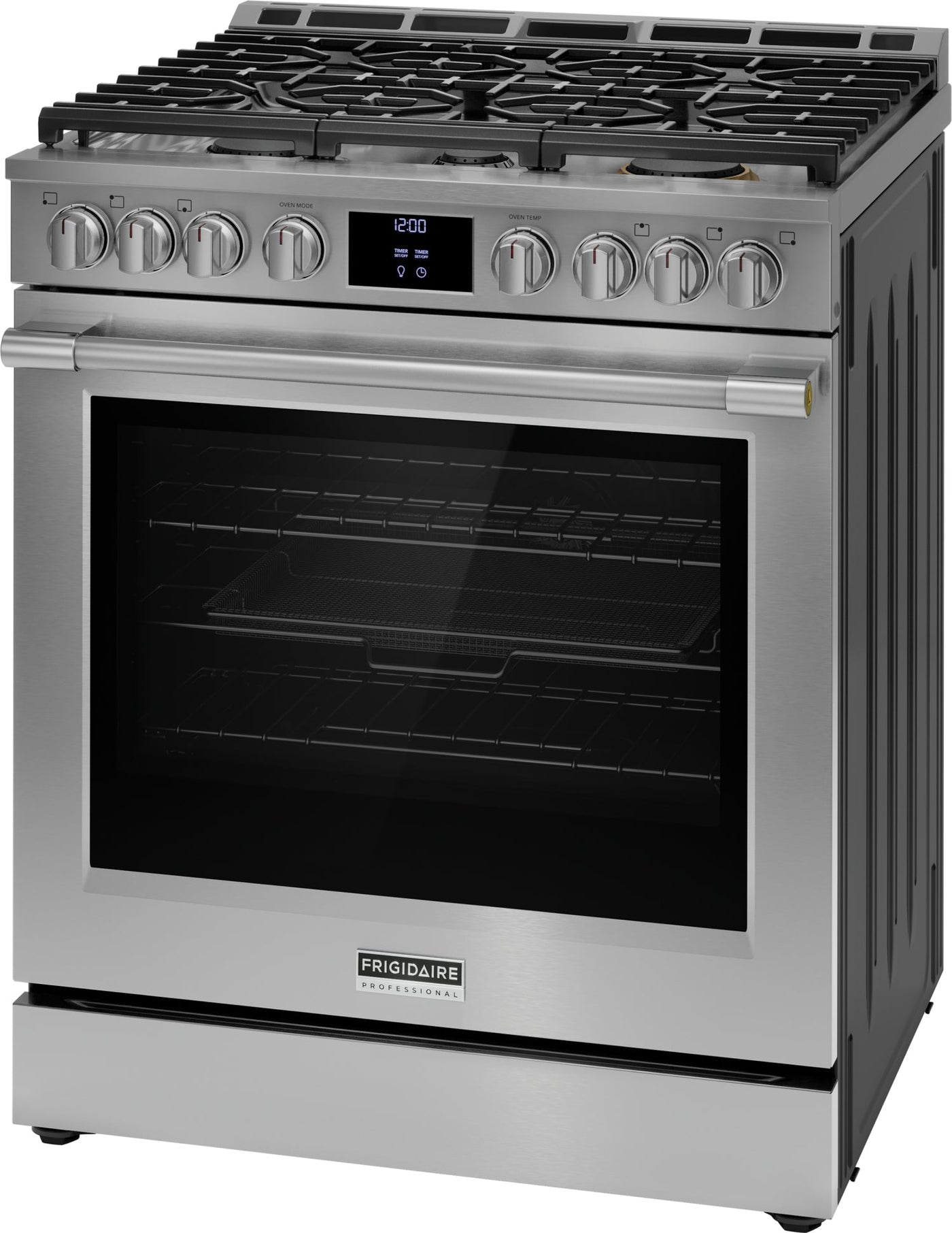 Frigidaire Professional Smudge-Proof® Stainless Steel 30" Front Control Gas Range with Total Convection (6 Cu. Ft) - PCFG3080AF